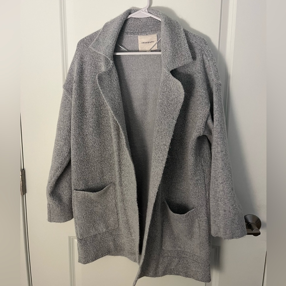 Thread & Supply Gray Cardigan Coat
